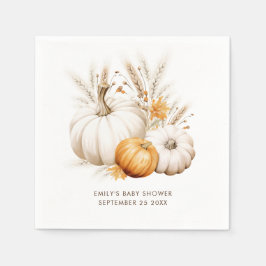 Guardanapo De Papel Boho Pumpkins Graus Nome Chá de fraldas Data