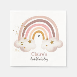 Guardanapo De Papel Boho Rainbow Birthday Napkins Rainbow Party Pastel