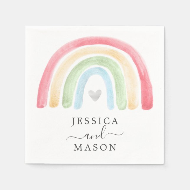 Guardanapo De Papel Boho Rainbow Cocktail Napkin (Frente)