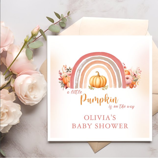 Guardanapo De Papel Boho Rainbow Little Pumpkin Fall Chá de fraldas (Criador carregado)