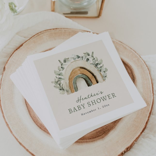 Guardanapo De Papel Boho Rainbow Paper Napkins (Boho Rainbow Table Decor Baby Shower Paper Napkins by Painted Paperie
)