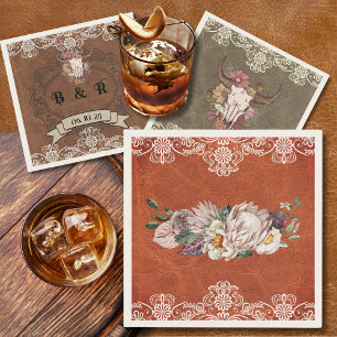 Guardanapo De Papel Boho Ranch Floral Wedktail Napkin