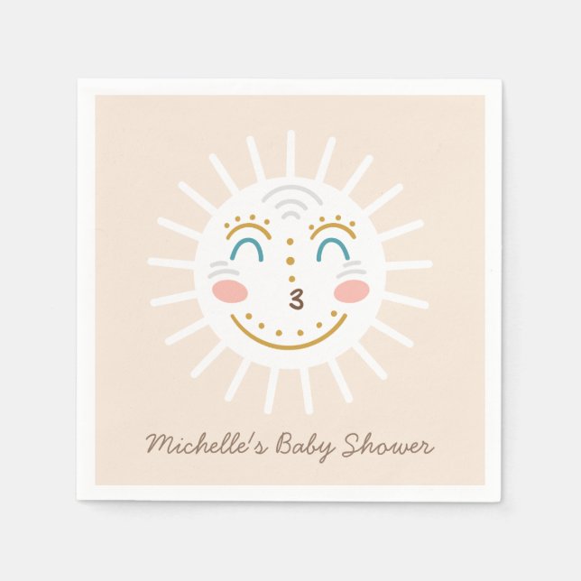 Guardanapo De Papel Boho Ray do Sol com Texto (Frente)