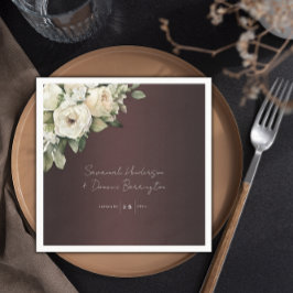 Guardanapo De Papel Boho Rosa e Elegant Burgundy Wedding
