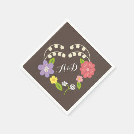 Guardanapo De Papel Boho Rustic Floral Wreath Wedding