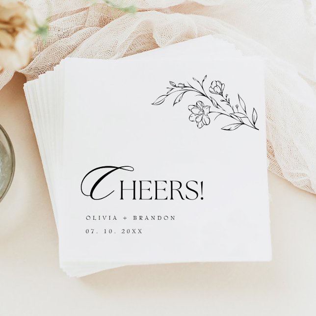 Guardanapo De Papel Boho Rustic Modern Minimalist Cheers Wedding (Criador carregado)
