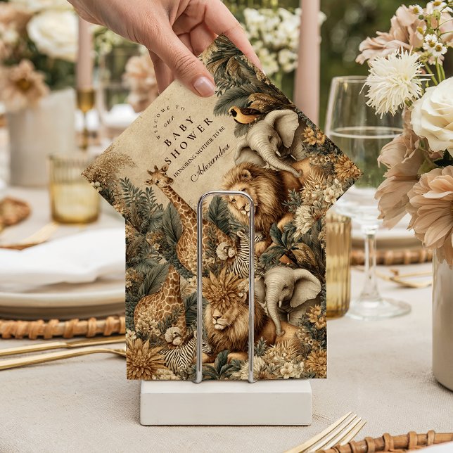 Guardanapo De Papel Boho Safari Animals Baby Shower (Criador carregado)