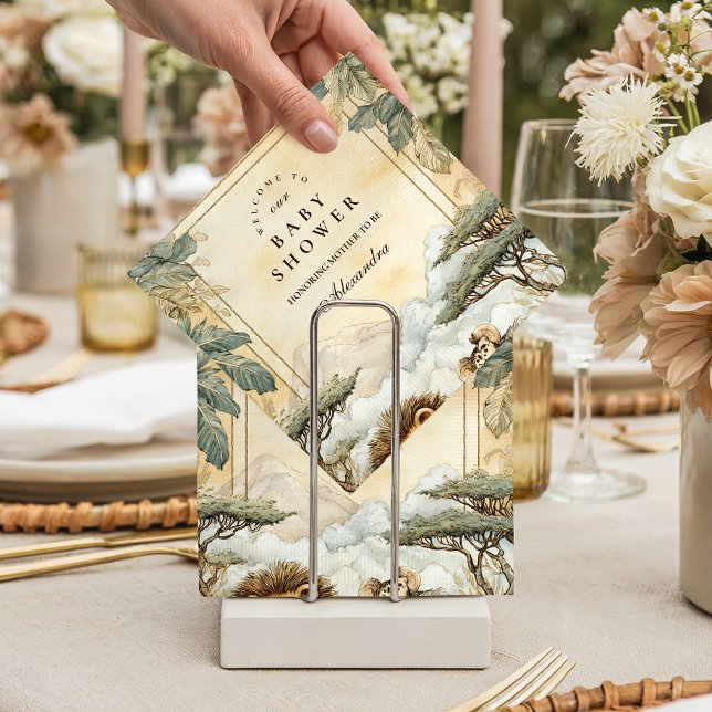 Guardanapo De Papel Boho Safari Animals Baby Shower (Criador carregado)