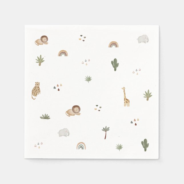 Guardanapo De Papel Boho Safari Selgle Animais Napkins (Frente)