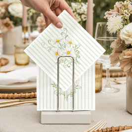 Guardanapo De Papel Boho Silly Goose Daisy Sage Green Baby Shower