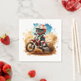 Guardanapo De Papel Boho Simples Aniversário de Moto