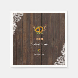 Guardanapo De Papel Boho Sunflower Antlers Madeira Lace I Do CHURRASCO