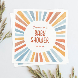 Guardanapo De Papel Boho Sunshine Gênero Chá de fraldas neutro