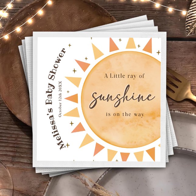 Guardanapo De Papel Boho Sunshine Yellow Chá de fraldas Party Napkins (Criador carregado)