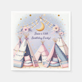 Guardanapo De Papel Boho Teepee Girly Sleepover SlumbParty