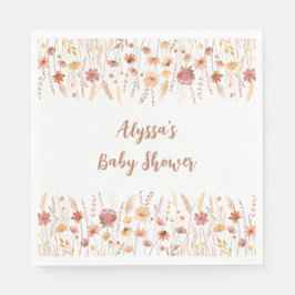 Guardanapo De Papel Boho Terracotta Chá de fraldas de flor selvagem