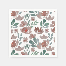 Guardanapo De Papel Boho Terracotta Floral Pattern Wedding