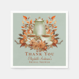 Guardanapo De Papel Boho Terracotta Sage Tea Party Jantar Tableware