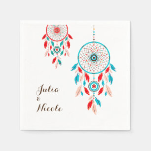 Guardanapo De Papel Boho Tribal Feather Dreamcatcher Weding