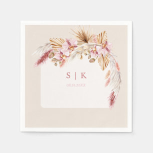 Guardanapo De Papel Boho Tropical Beach Floral Monograma Wedding