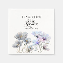 Guardanapo De Papel Boho Watercolor Chá de fraldas de Flores Selvagens