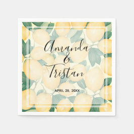 Guardanapo De Papel Boho Watercolor Lemons Greenery