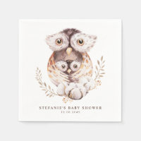 Boho Watercolor Mamãe e Baby Owl Chá de fraldas