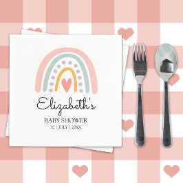 Guardanapo De Papel Boho Watercolor Rainbow Baby Shower Girl