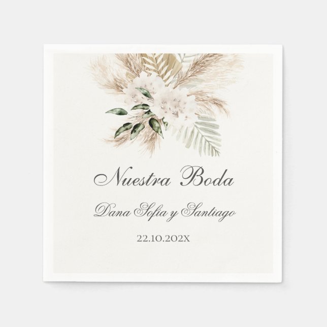 Guardanapo De Papel Boho Wedding Espanhol (Frente)