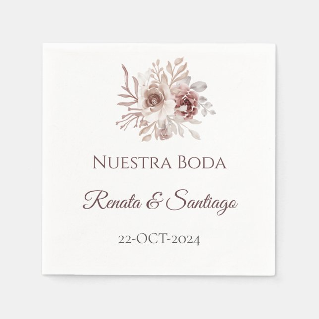 Guardanapo De Papel Boho Wedding Napkins espanhol (Frente)