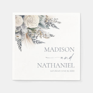 Guardanapo De Papel Boho White Rose Floral Flower Garden Casamento