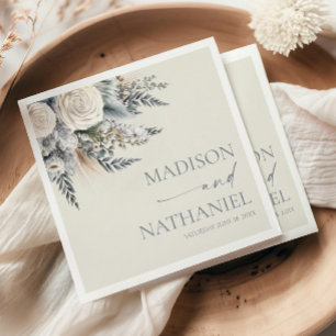 Guardanapo De Papel Boho White Rose Floral Flower Garden Casamento