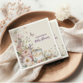 Guardanapo De Papel Boho Wildflower Butterflies Chá de fraldas