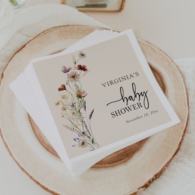 Guardanapo De Papel Boho Wildflower Chá de fraldas (Boho Wildflowers Baby Shower Napkins by Painted Paperie
)