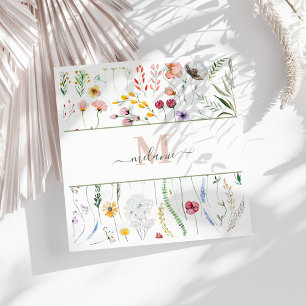 Guardanapo De Papel Boho Wildflower Custom Name Monograma