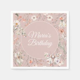 Guardanapo De Papel Boho Wildflower Floral Baby Birthday