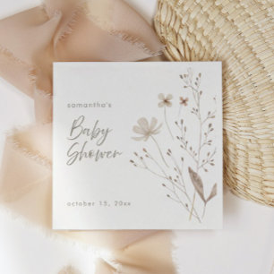 Guardanapo De Papel Boho Wildflower gender Floral Chá de fraldas neutr