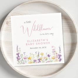 Guardanapo De Papel Boho Wildflower Watercolor Baby Shower