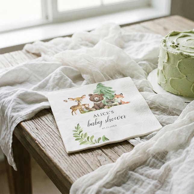 Guardanapo De Papel Boho Woodland Animal Chá de fraldas Russo Napkins (Criador carregado)