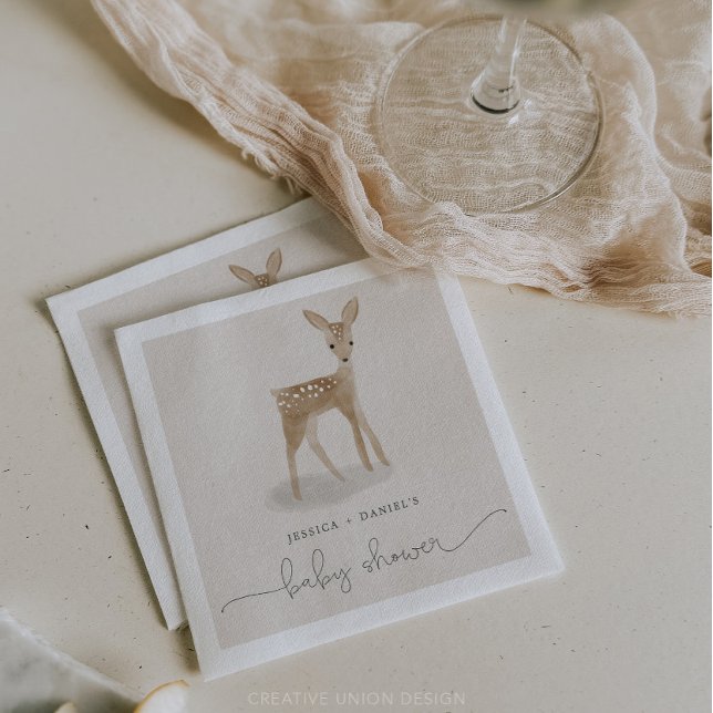 Guardanapo De Papel Boho Woodland Chá de fraldas Cocktail Napkin (Criador carregado)