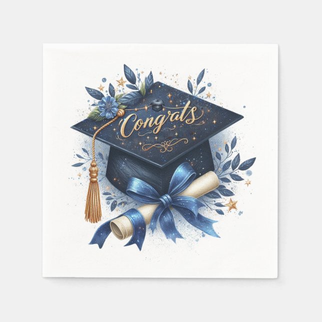 Guardanapo De Papel Boina e Diploma de Graduação (Frente)