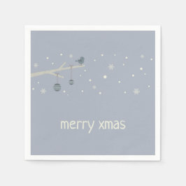 Guardanapo De Papel Bola azul-de-inverno bola de Natal