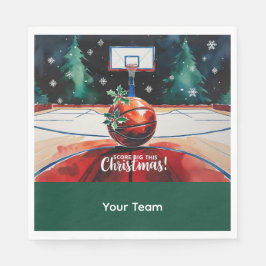 Guardanapo De Papel Bola de basquete Natal com tema Name