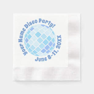 Guardanapo De Papel Bola de Discoteca Azul Retro PERSONALIZADA