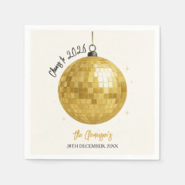 Guardanapo De Papel Bola de Discoteca Champanhe Noite de Ano Novo 2026