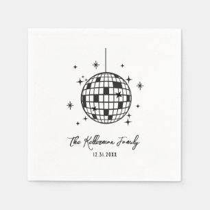 Guardanapo De Papel Bola de Discoteca Desenhada à Mão Ano Novo