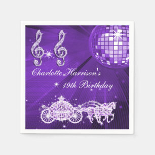 Guardanapo De Papel Bola de Discoteca, Princesa Treinadora & Cavalos A