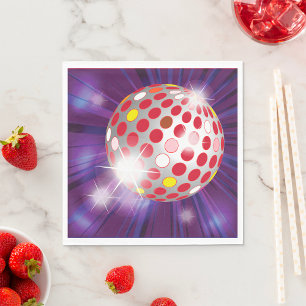 Guardanapo De Papel Bola de Discoteca Retro dos Anos 70 Vibrante Verme