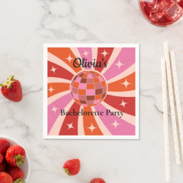 Guardanapo De Papel Bola de discoteca retrô personalizada para festa d