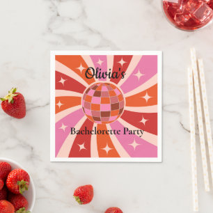 Guardanapo De Papel Bola de discoteca retrô personalizada para festa d